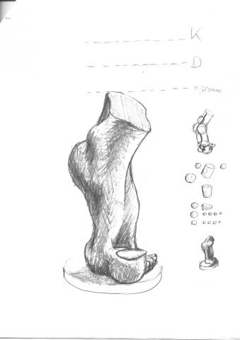 Chess Sculpture 2a Springer Skizze